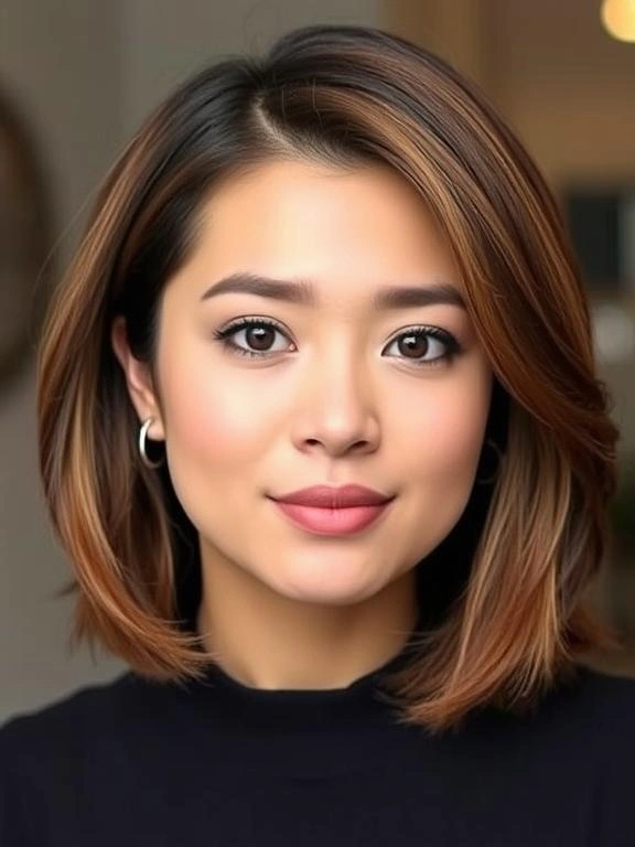 25 Flattering Bob Hairstyles for Round Faces 15 BA16