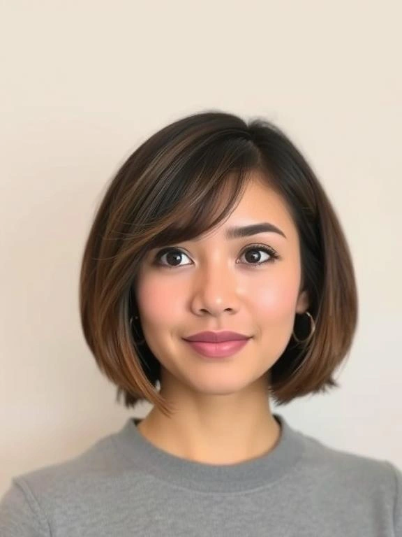 25 Flattering Bob Hairstyles for Round Faces 25 BA26
