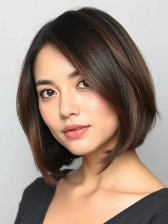 25 Flattering Bob Hairstyles for Round Faces 7 BA6