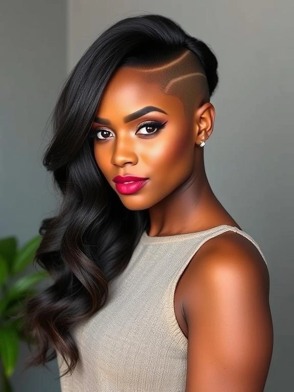 21 Bold One-Side-Shaved Hairstyles for Black Women: Stunning Ideas to Elevate Your Look 13 BG12