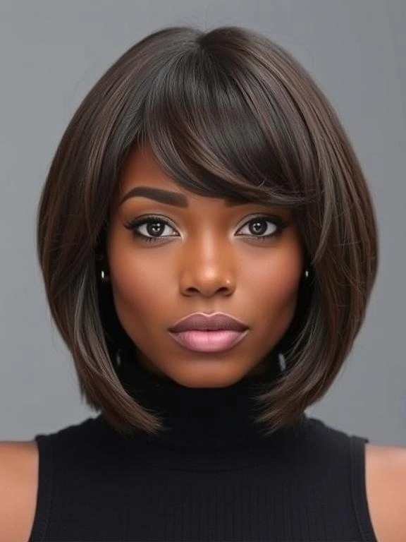 25 Bob with Bangs Hairstyles for Black Women: Modern and Stylish Options 15 BG14 1