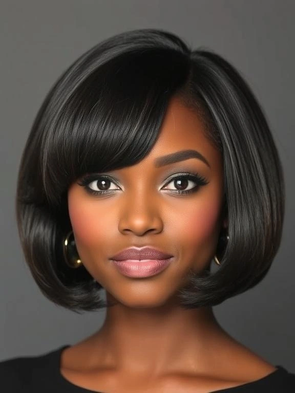 25 Bob with Bangs Hairstyles for Black Women: Modern and Stylish Options 21 BG20 1