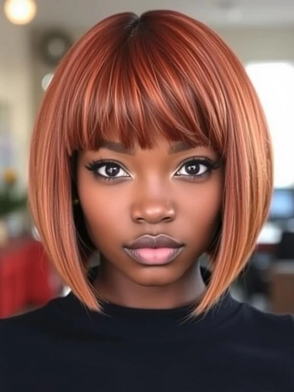 25 Bob with Bangs Hairstyles for Black Women: Modern and Stylish Options 26 BG25