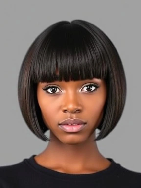 25 Bob with Bangs Hairstyles for Black Women: Modern and Stylish Options 9 BG8 1
