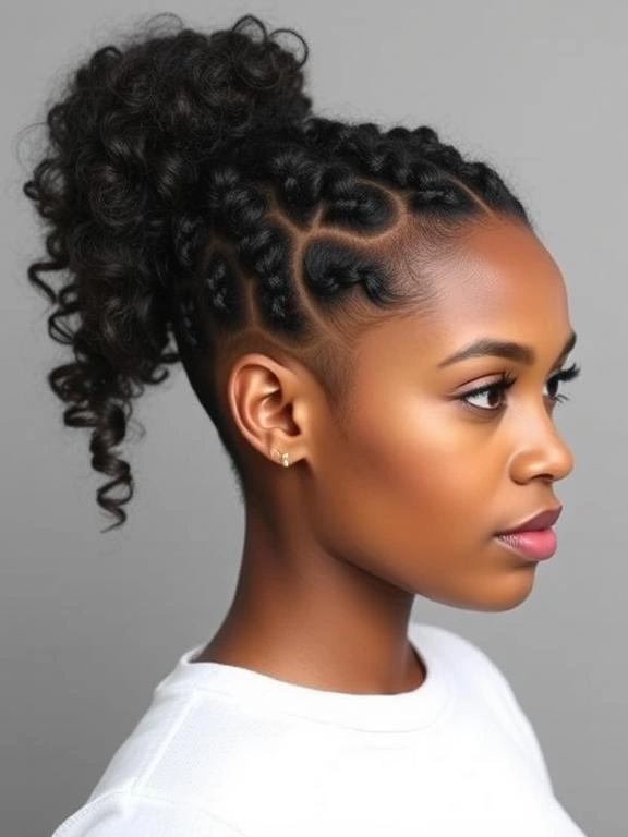24 Stunning Shaved Sides with Ponytail Hairstyles for Black Women: Bold and Chic Ideas to Try 3 BH2