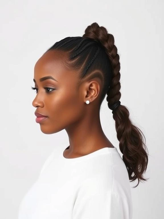 24 Stunning Shaved Sides with Ponytail Hairstyles for Black Women: Bold and Chic Ideas to Try 5 BH4