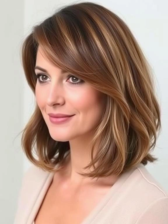 24 Timeless and Trendy Mid-Length Hairstyles for Women Over 40: Chic and Stylish Ideas to Try 11 BO9