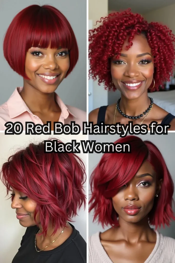 20 Red Bob Hairstyles for Black Women 22 25 3 3