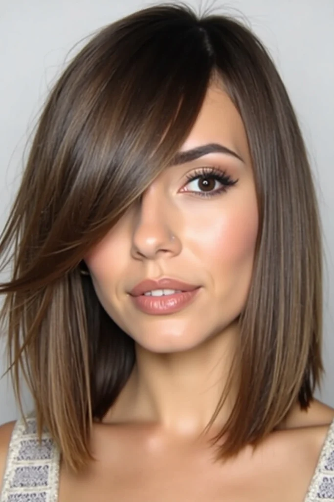 20 Chic Lob Hairstyles for Thick Hair 33 CC11