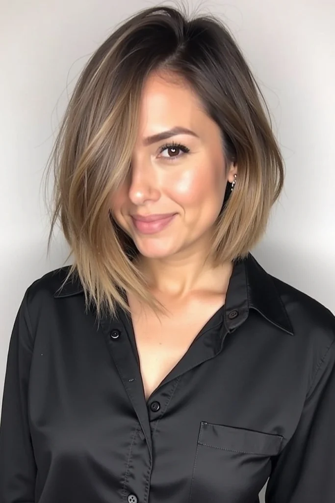 20 Chic Lob Hairstyles for Thick Hair 25 CC3
