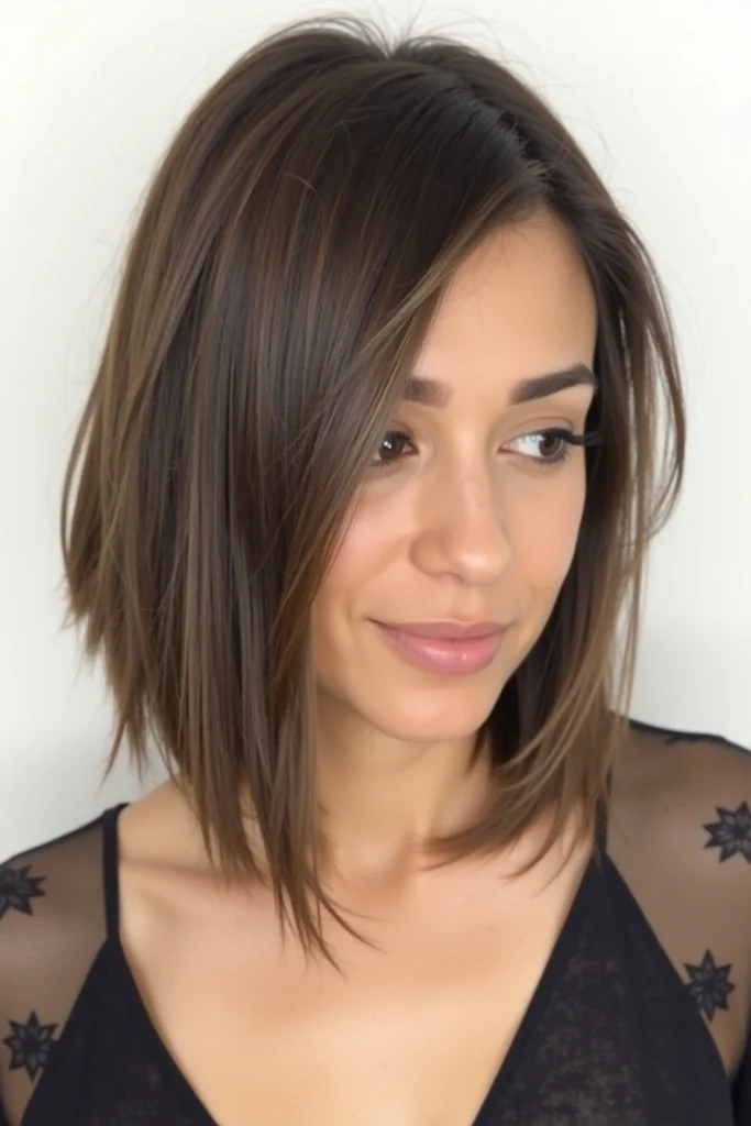 20 Chic Lob Hairstyles for Thick Hair 28 CC6