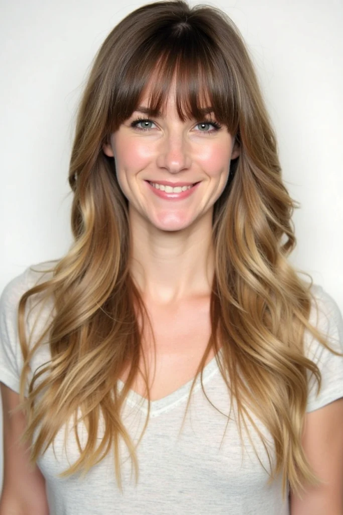 20 Bottleneck Bangs Long Hair Styles 2 DE1
