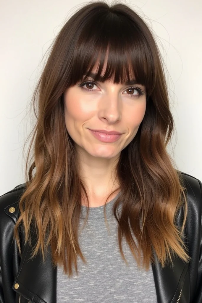 20 Bottleneck Bangs Long Hair Styles 11 DE10