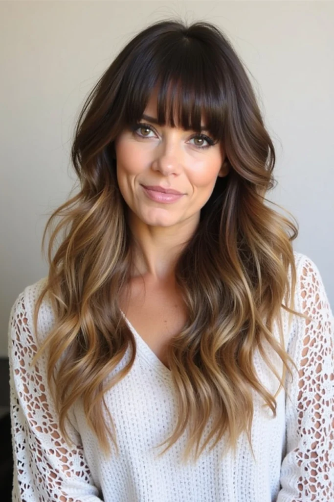 20 Bottleneck Bangs Long Hair Styles 15 DE14