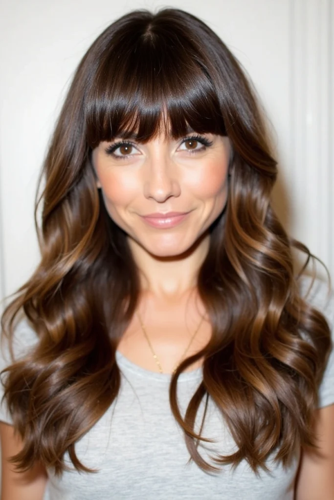20 Bottleneck Bangs Long Hair Styles 7 DE6