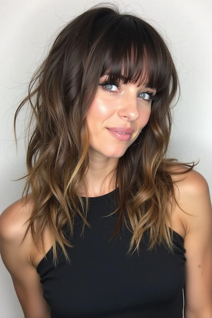 20 Bottleneck Bangs Long Hair Styles 8 DE7