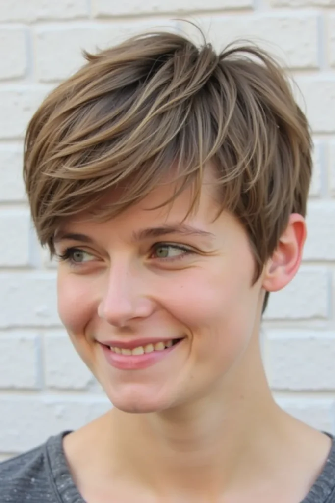 20 Unique Short Hairstyles for Thin Hair: Fresh & Flattering Looks 13 Flux Dev 12 Piecey Pixie with GrownOut FringeAlt Text Piecey p 3