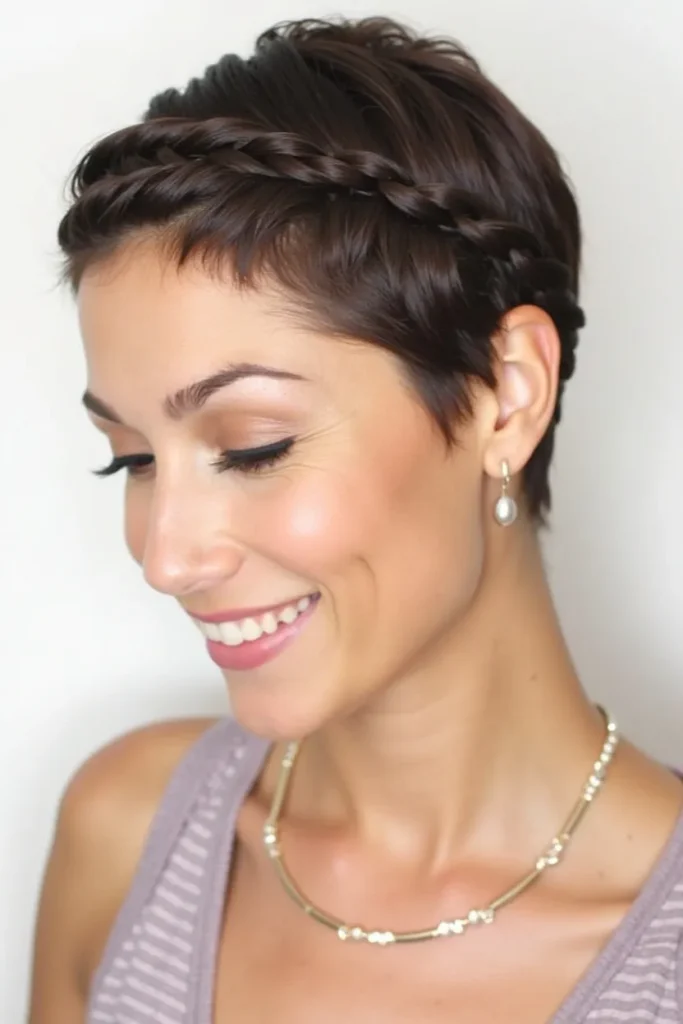 20 Unique Short Hairstyles for Thin Hair: Fresh & Flattering Looks 17 Flux Dev 16 Short Hair with Braided AccentAlt Text Short hair 1