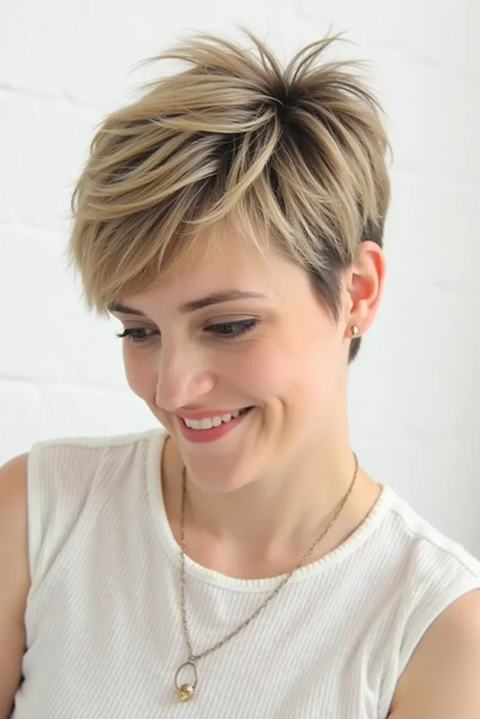 20 Unique Short Hairstyles for Thin Hair: Fresh & Flattering Looks 3 Flux Dev 2 Pixie Cut with Wispy Crown LayersAlt Text Wispy lay 3