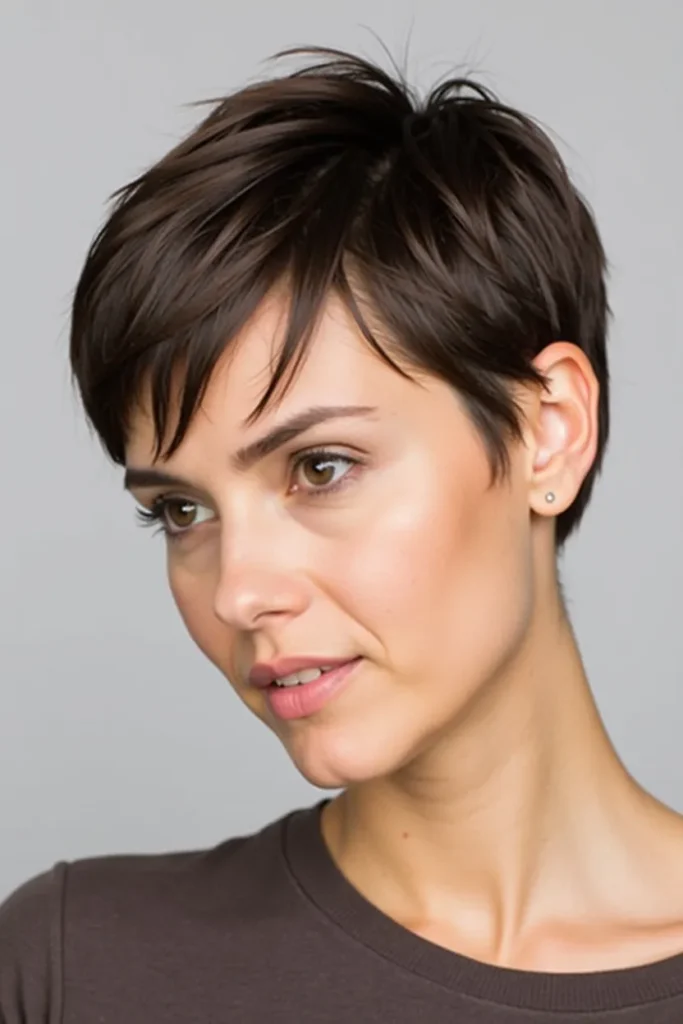 20 Unique Short Hairstyles for Thin Hair: Fresh & Flattering Looks 8 Flux Dev 7 Sleek SideParted PixieAlt Text Sleek sideparted pix 2 1