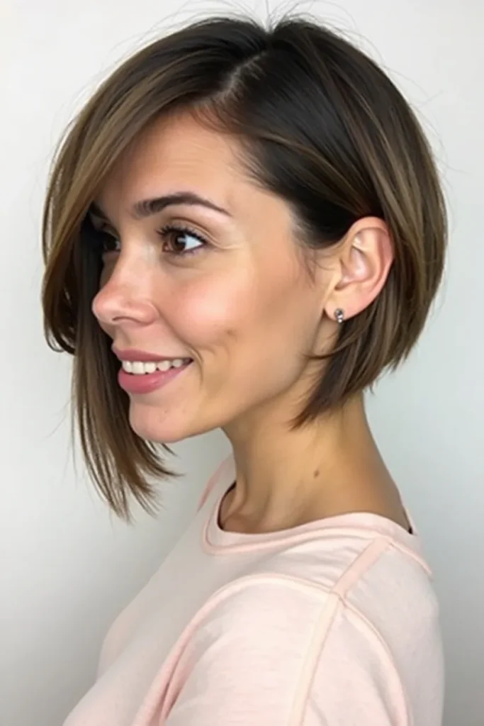 20 Unique Short Hairstyles for Thin Hair: Fresh & Flattering Looks 10 Flux Dev 9 Asymmetrical Bob with Tucked SideAlt Text Asymmetri 3