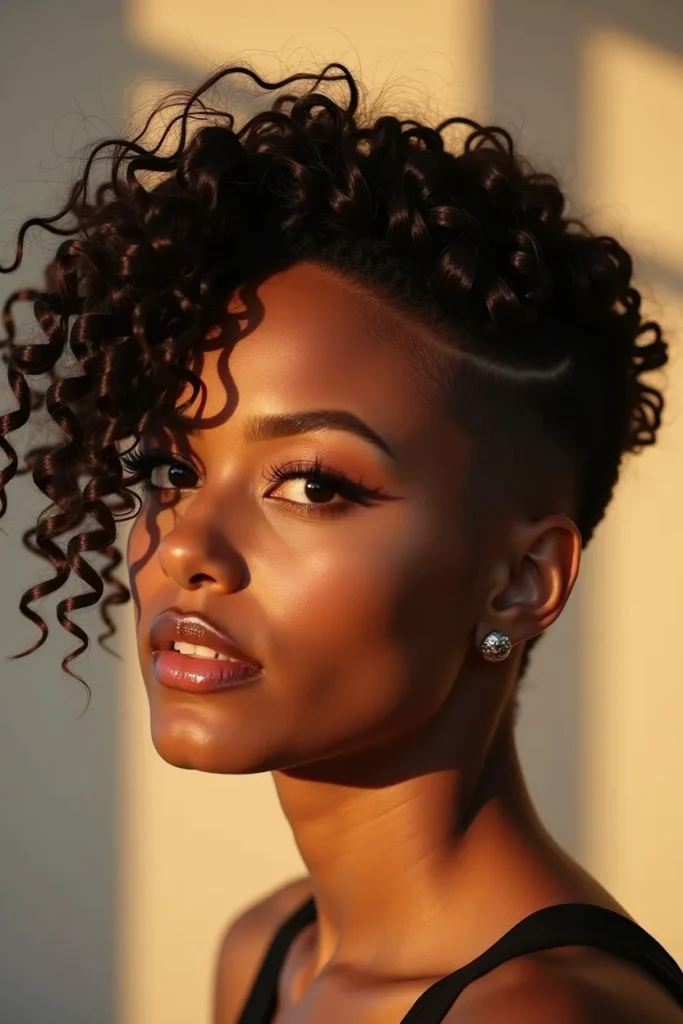 19 Long Curly Hair with Undercut Hairstyles for Women 2 QL1