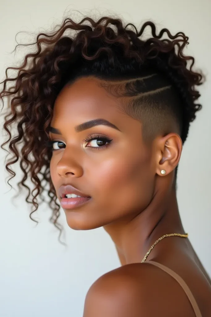 19 Long Curly Hair with Undercut Hairstyles for Women 12 QL11