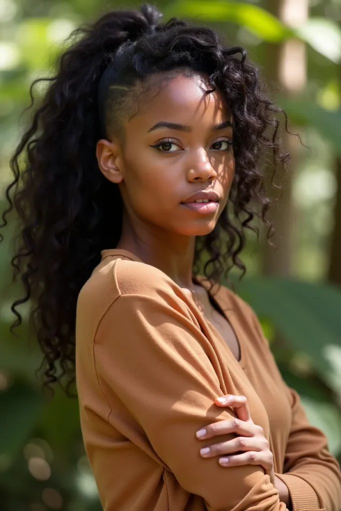 19 Long Curly Hair with Undercut Hairstyles for Women 13 QL12