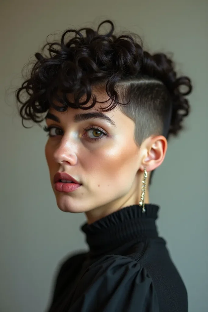 19 Long Curly Hair with Undercut Hairstyles for Women 15 QL14