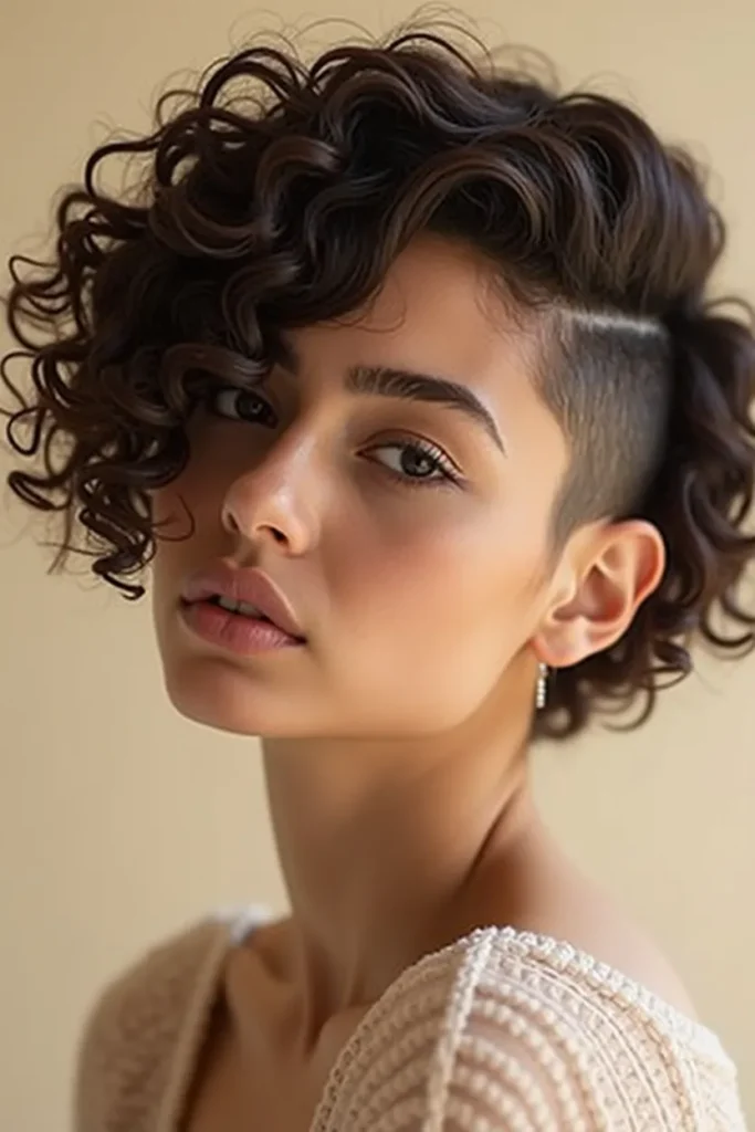 19 Long Curly Hair with Undercut Hairstyles for Women 3 QL2