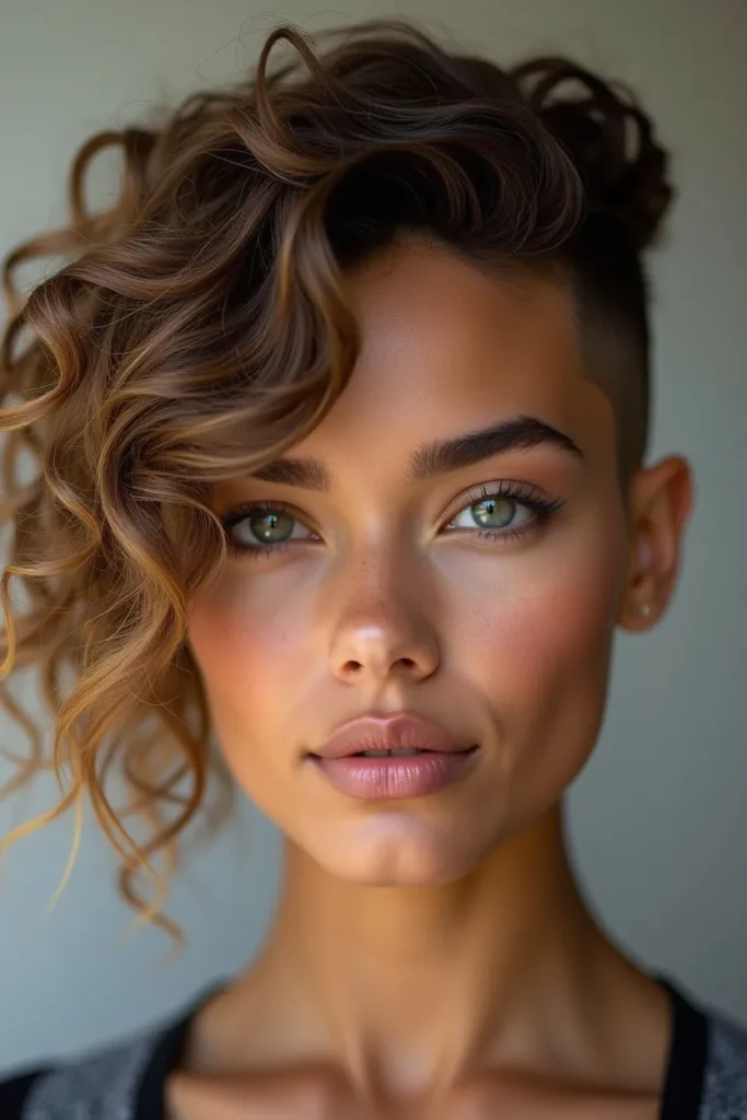 19 Long Curly Hair with Undercut Hairstyles for Women 6 QL5