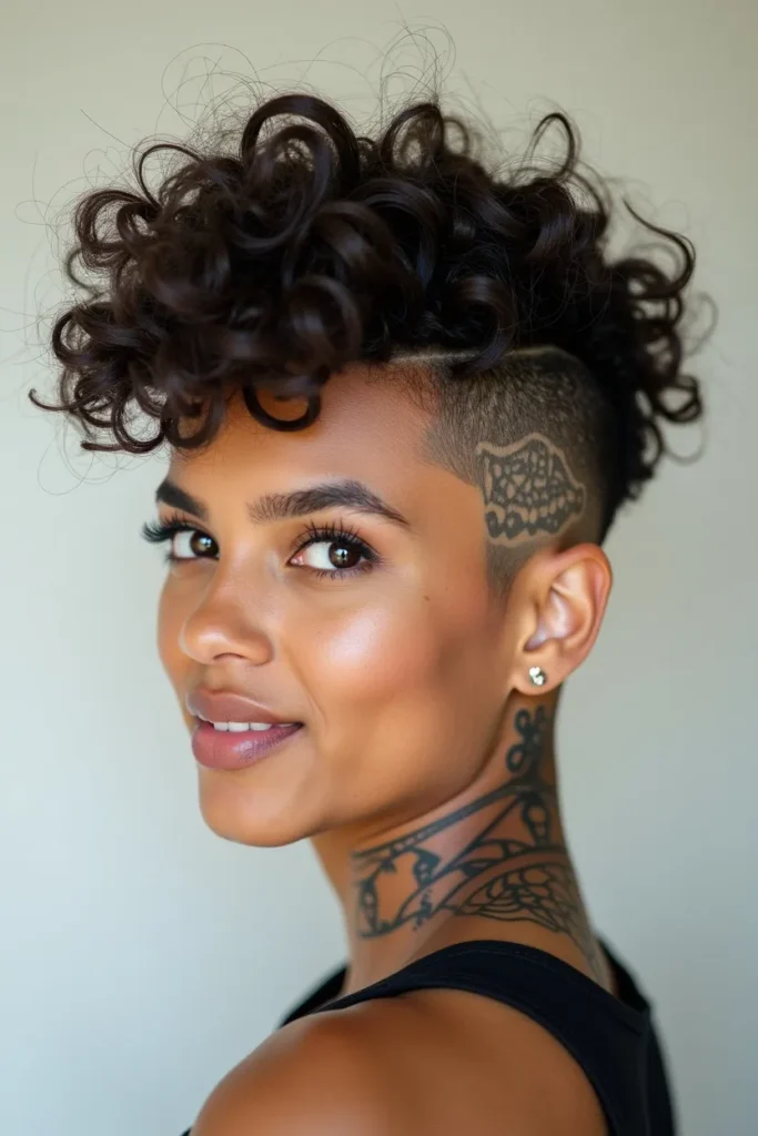 19 Long Curly Hair with Undercut Hairstyles for Women 7 QL6