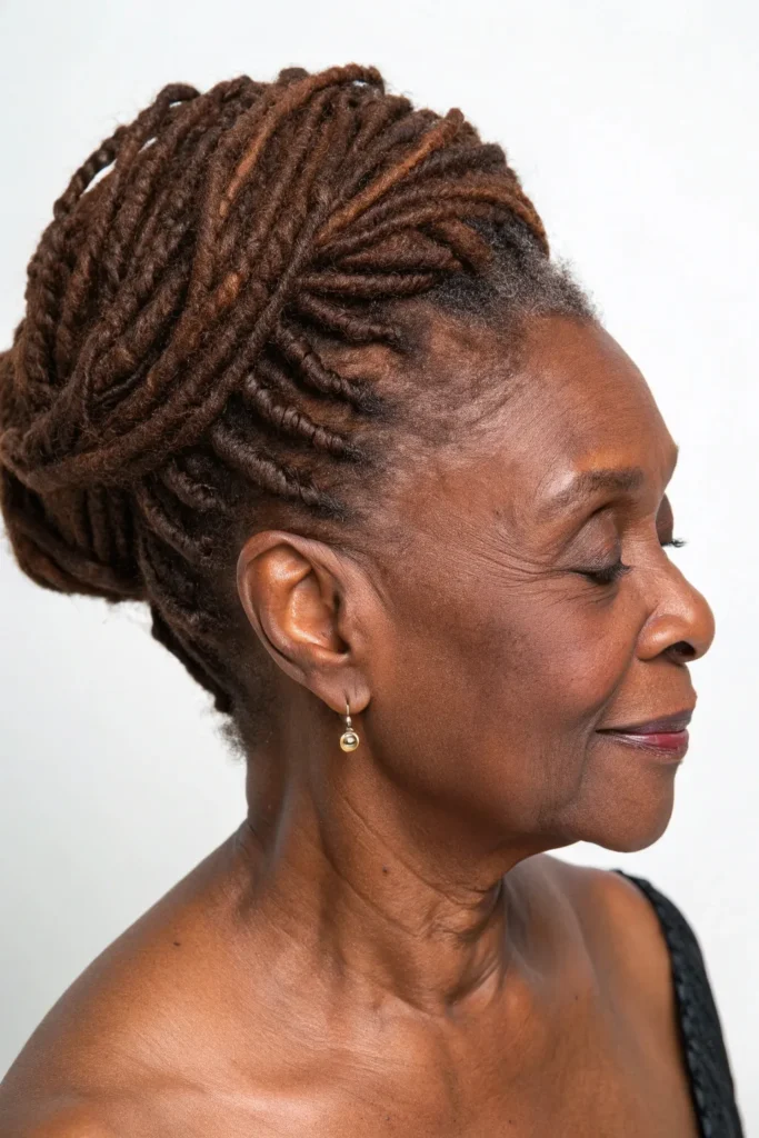 Stunning Updo Hairstyles for Older Black Women: Elegant Ideas for Timeless Beauty 32 GL11
