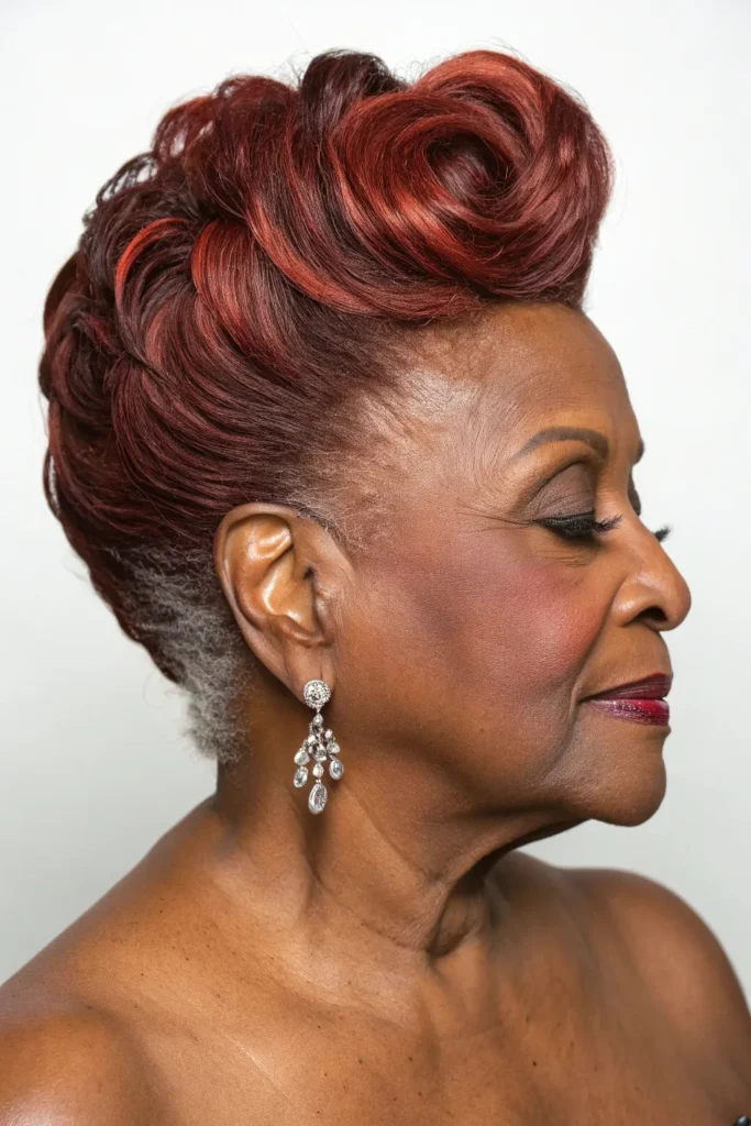 Stunning Updo Hairstyles for Older Black Women: Elegant Ideas for Timeless Beauty 34 GL13