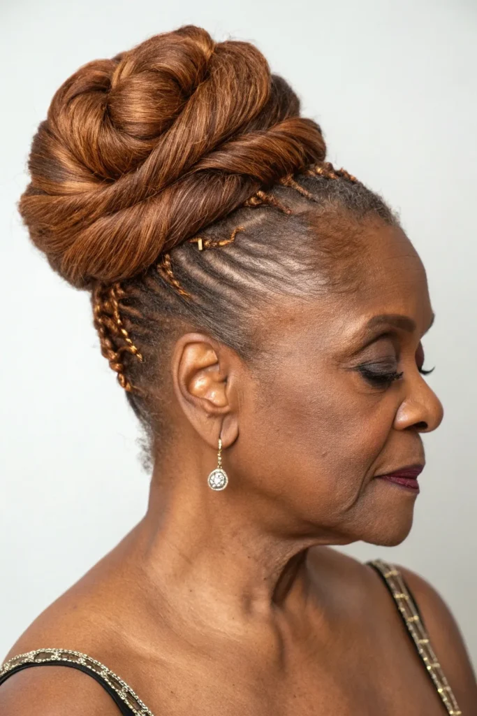 Stunning Updo Hairstyles for Older Black Women: Elegant Ideas for Timeless Beauty 35 GL14