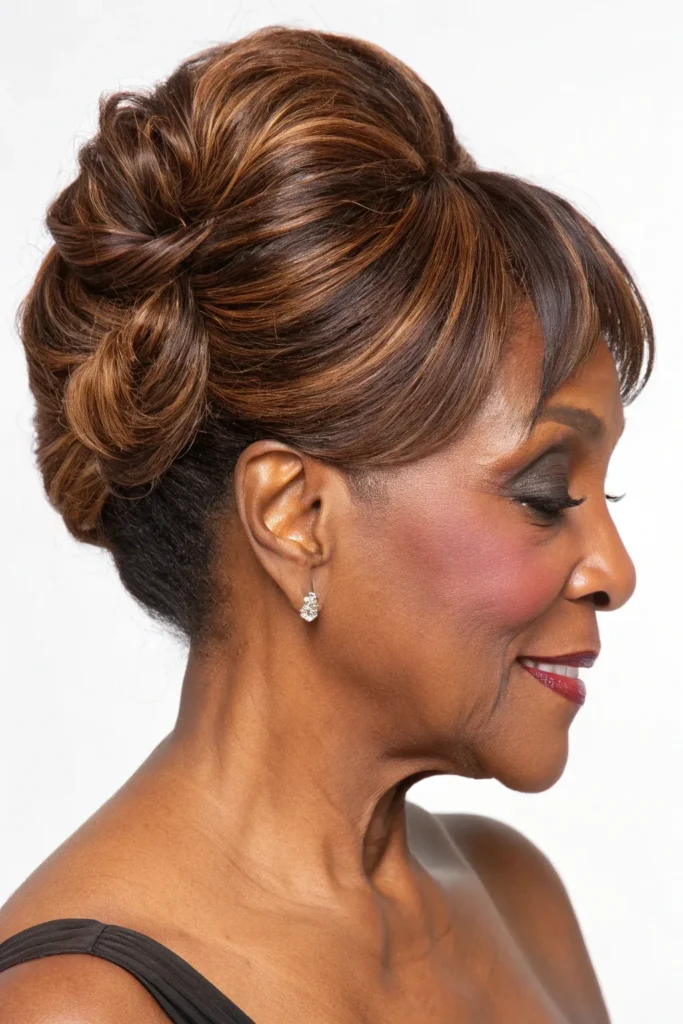 Stunning Updo Hairstyles for Older Black Women: Elegant Ideas for Timeless Beauty 24 GL3