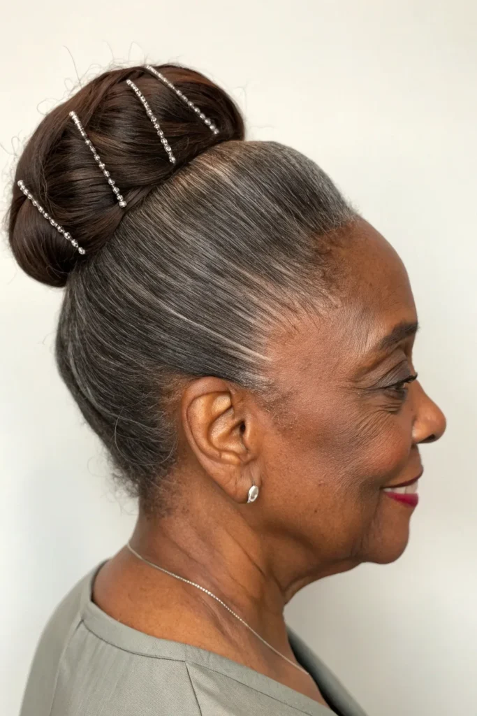 Stunning Updo Hairstyles for Older Black Women: Elegant Ideas for Timeless Beauty 27 GL6