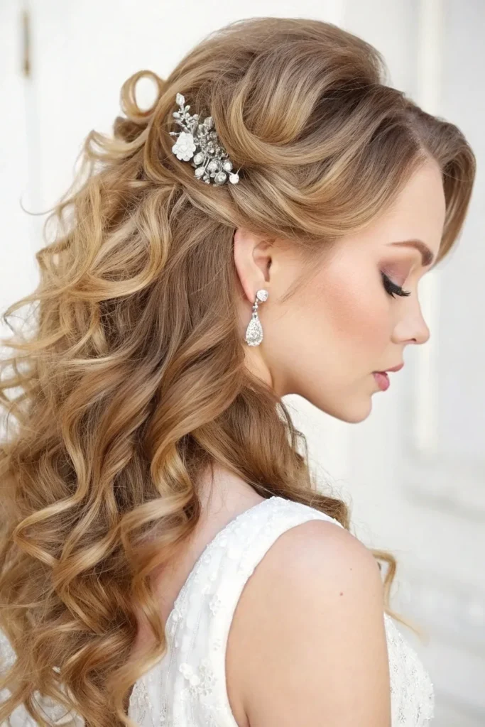 18 Glamorous Bridal Shower Hairstyles for the Bride 2 BH1