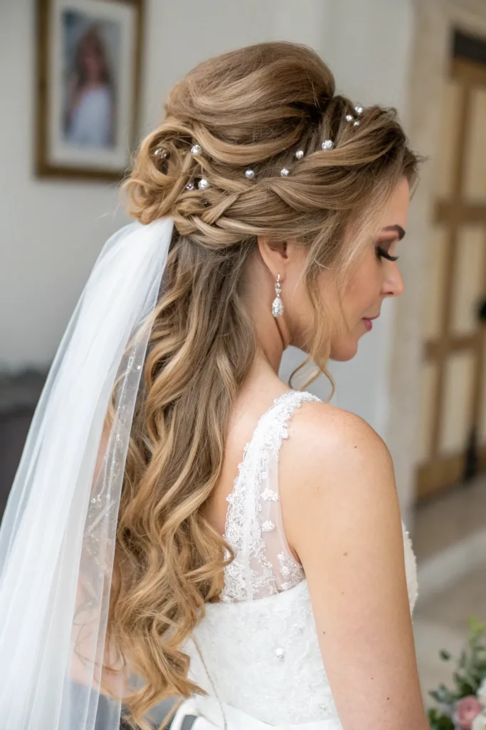 18 Glamorous Bridal Shower Hairstyles for the Bride 3 BH2