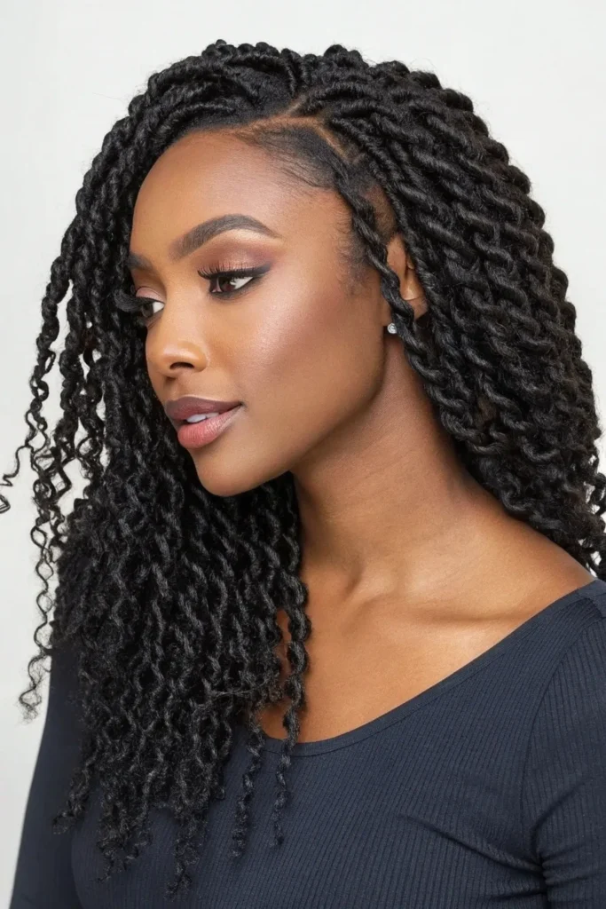17 Flawless Middle Part Hairstyles for Black Women 5 MH4
