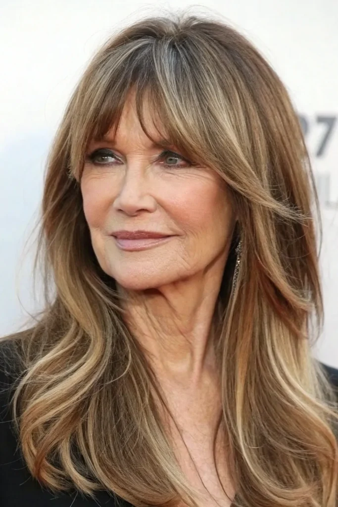 19 Hairstyles with Bangs for Older Women with Long Hair 2 OW1