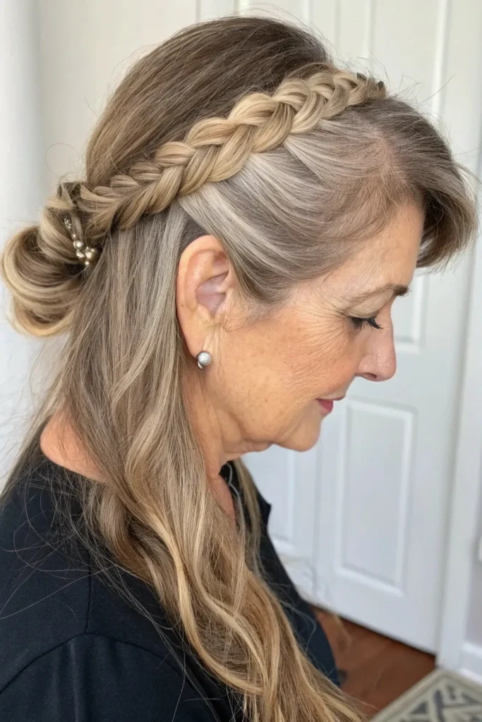 19 Hairstyles with Bangs for Older Women with Long Hair 11 OW10