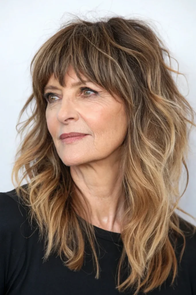 19 Hairstyles with Bangs for Older Women with Long Hair 13 OW12
