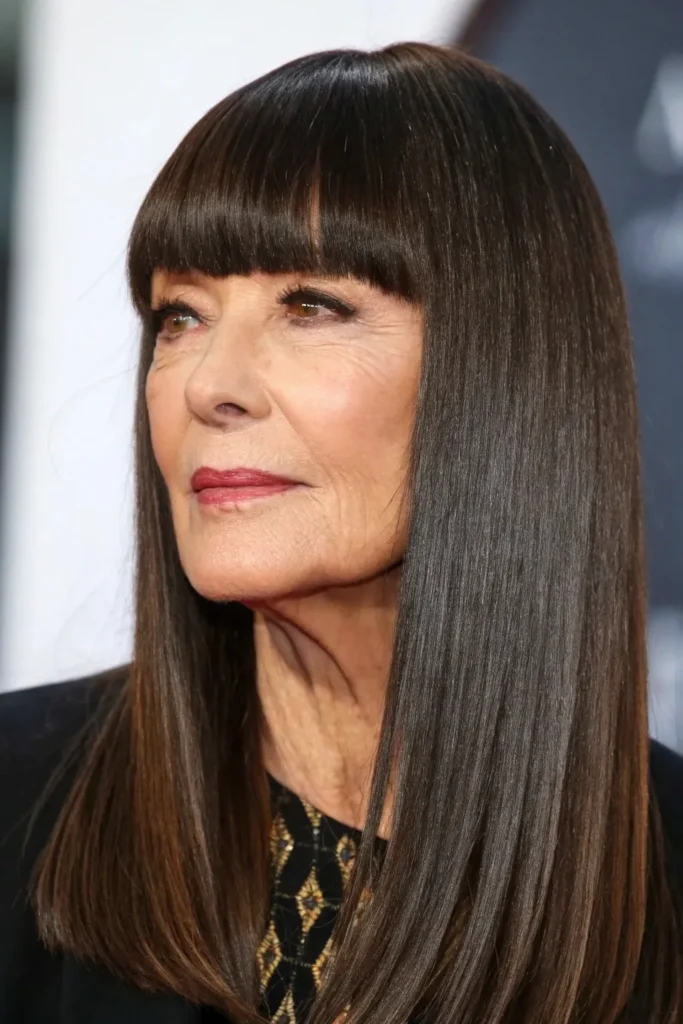19 Hairstyles with Bangs for Older Women with Long Hair 17 OW16