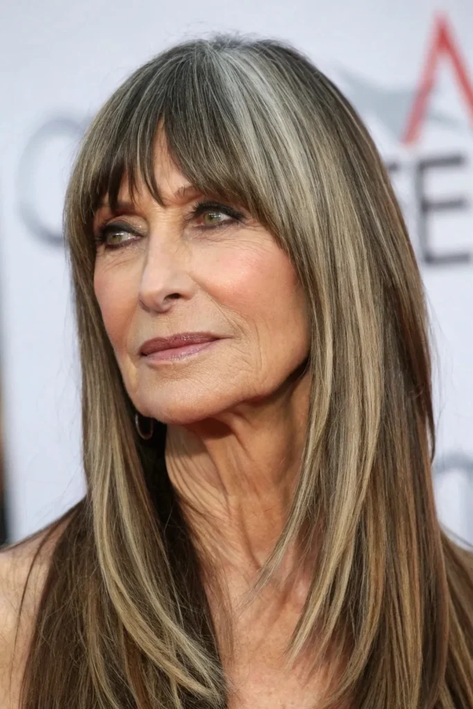 19 Hairstyles with Bangs for Older Women with Long Hair 19 OW18