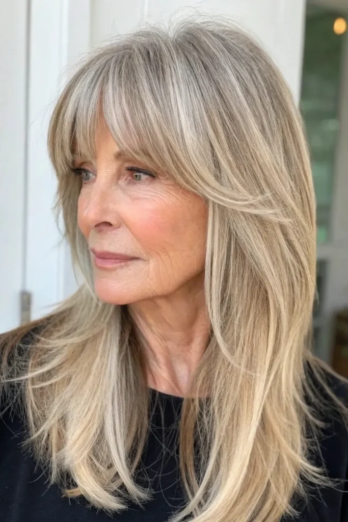 19 Hairstyles with Bangs for Older Women with Long Hair 20 OW19