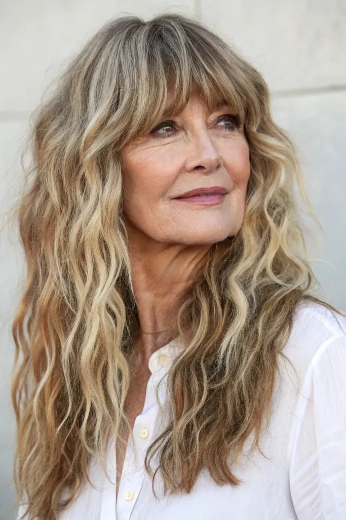 19 Hairstyles with Bangs for Older Women with Long Hair 4 OW3