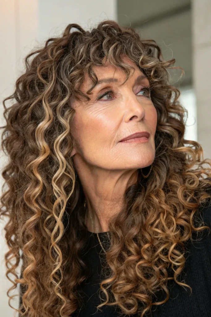 19 Hairstyles with Bangs for Older Women with Long Hair 9 OW8