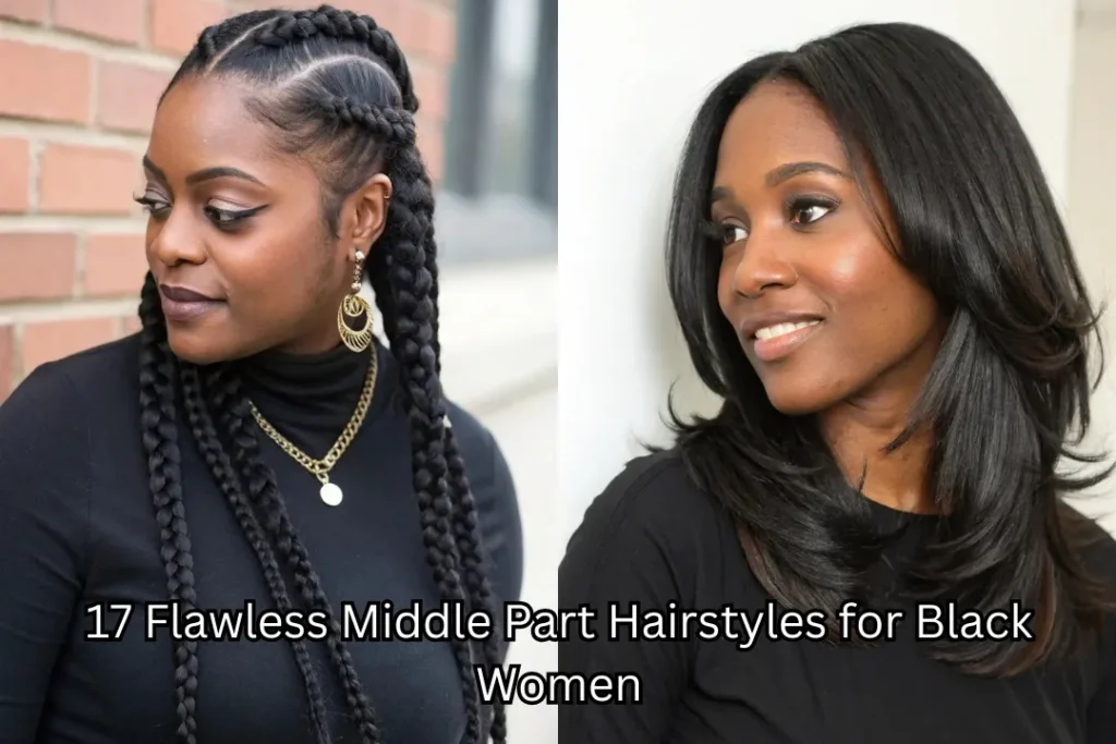17 Flawless Middle Part Hairstyles for Black Women 1 feature