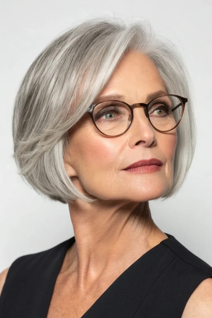 14 Chic Short Hairstyles For Women Over 50 That Look Great With Glasses 2 BC1